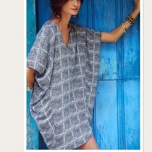 Anthropologie Elegant Black and White Checkered Dress